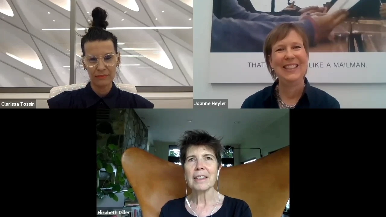 In Conversation: Clarissa Tossin + Elizabeth Diller + Joanne Heyler